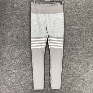 Queenieke Leggings Women M Gray Mid Rise Logo Skinny Activewear Elastic Waist